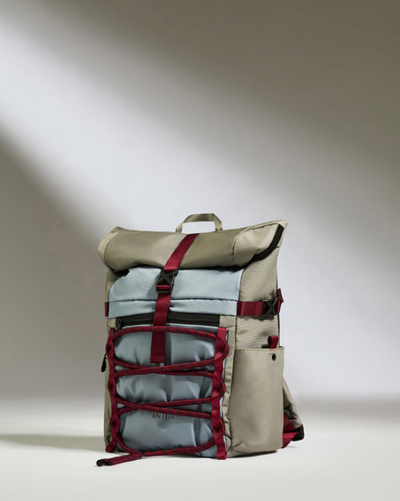 Discovery Roll Top Backpack in Mist Blue