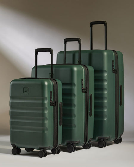 Expandable Carry-on Luggage Set in Antler Green - Icon Stripe