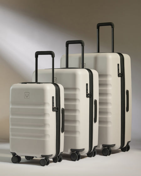 Expandable Carry-on Luggage Set in Taupe - Icon Stripe