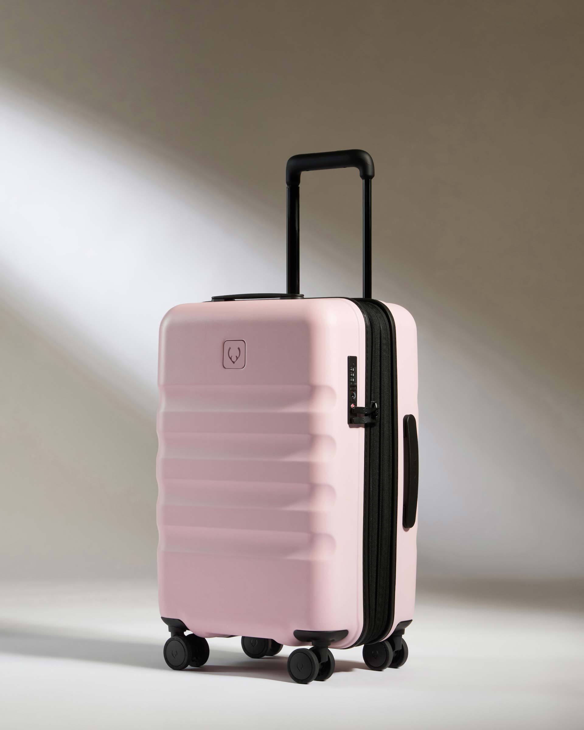 Expandable Carry on Luggage in Pink Icon Stripe Lightweight Hard Shell Suitcase Antler USA