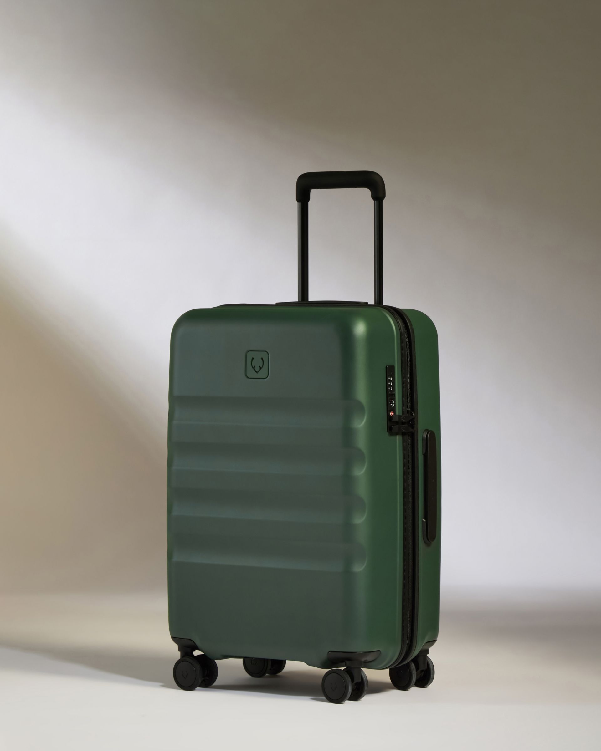 Large Carry on Luggage in Green Icon Stripe Lightweight Hard Shell Suitcase Antler USA