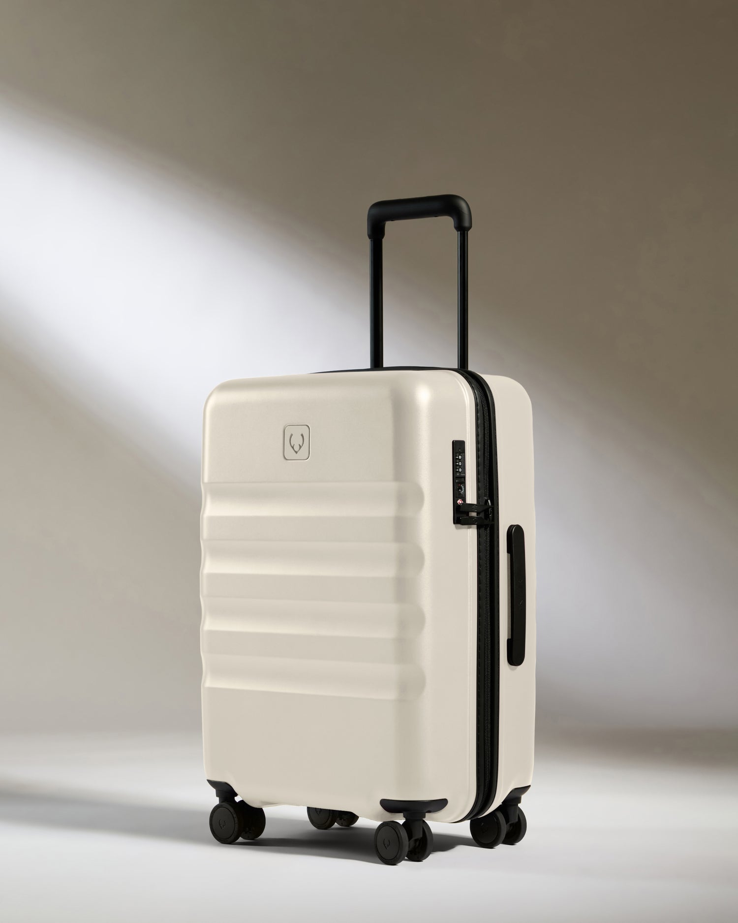 Large Carry-on Luggage in Taupe - Icon Stripe