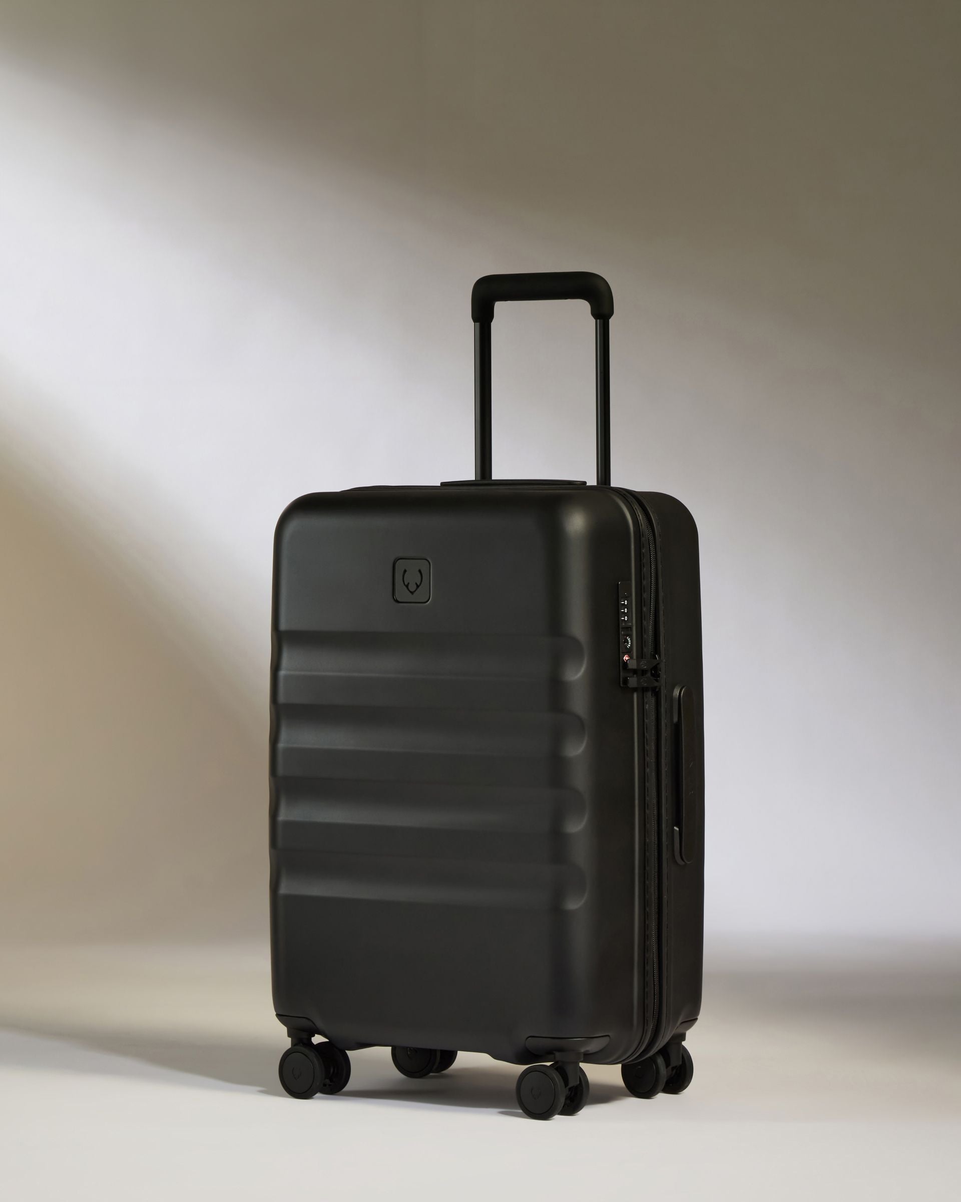 Large Carry on Luggage in Black Icon Stripe