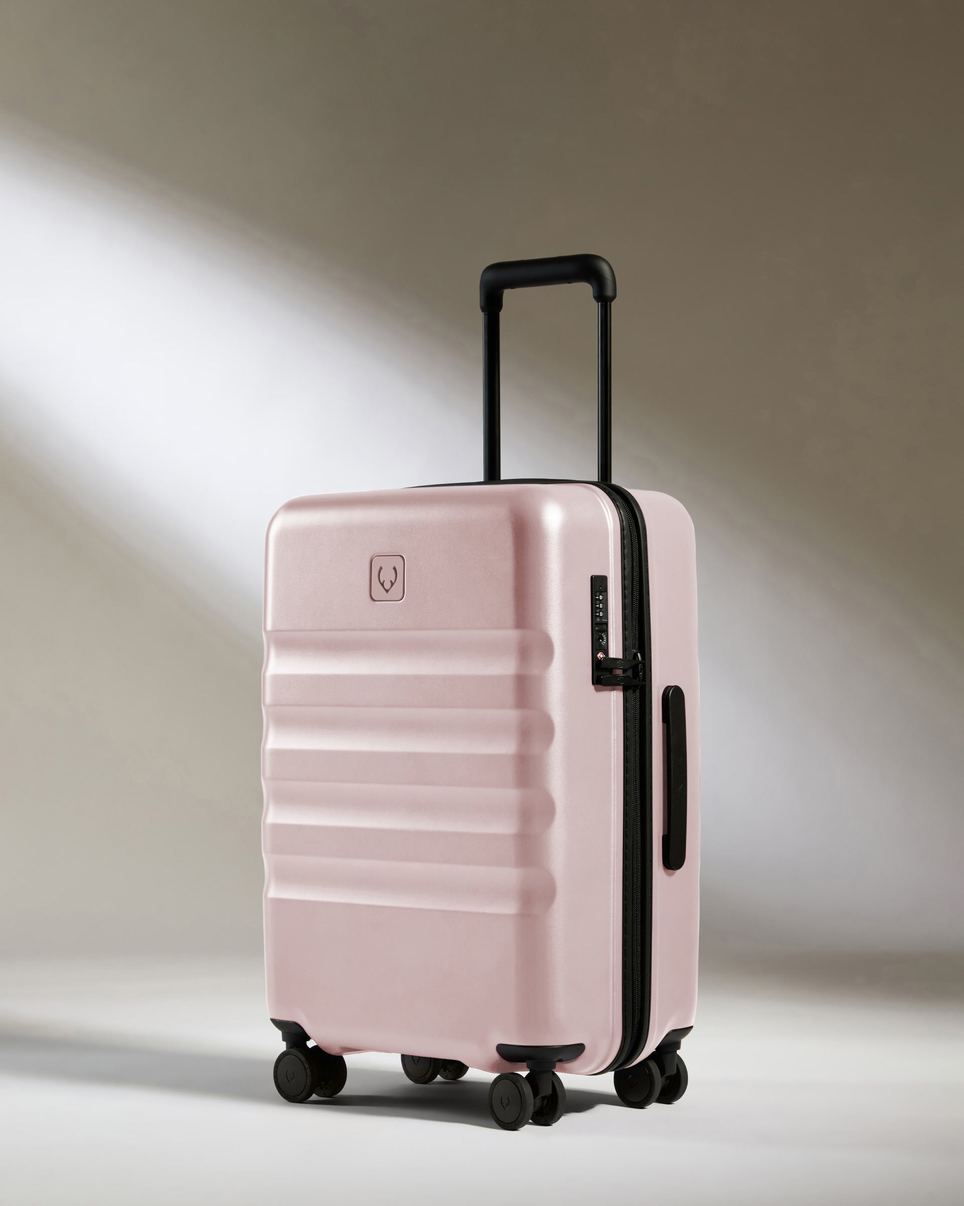 Large Carry on Luggage in Moorland Pink Icon Stripe