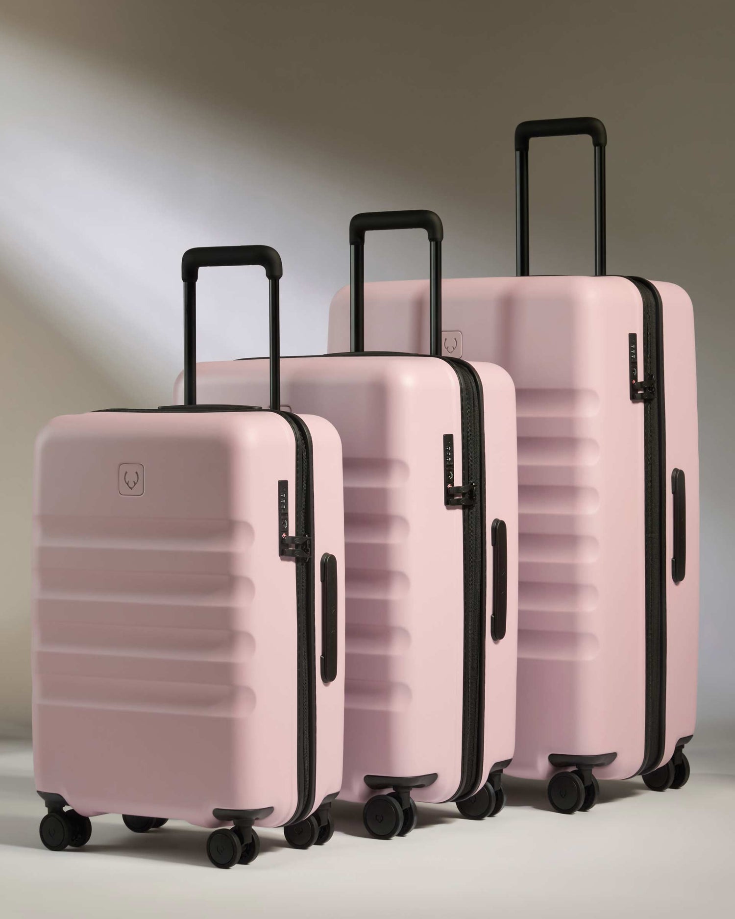 Large Carry-on Luggage Set in Moorland Pink - Icon Stripe