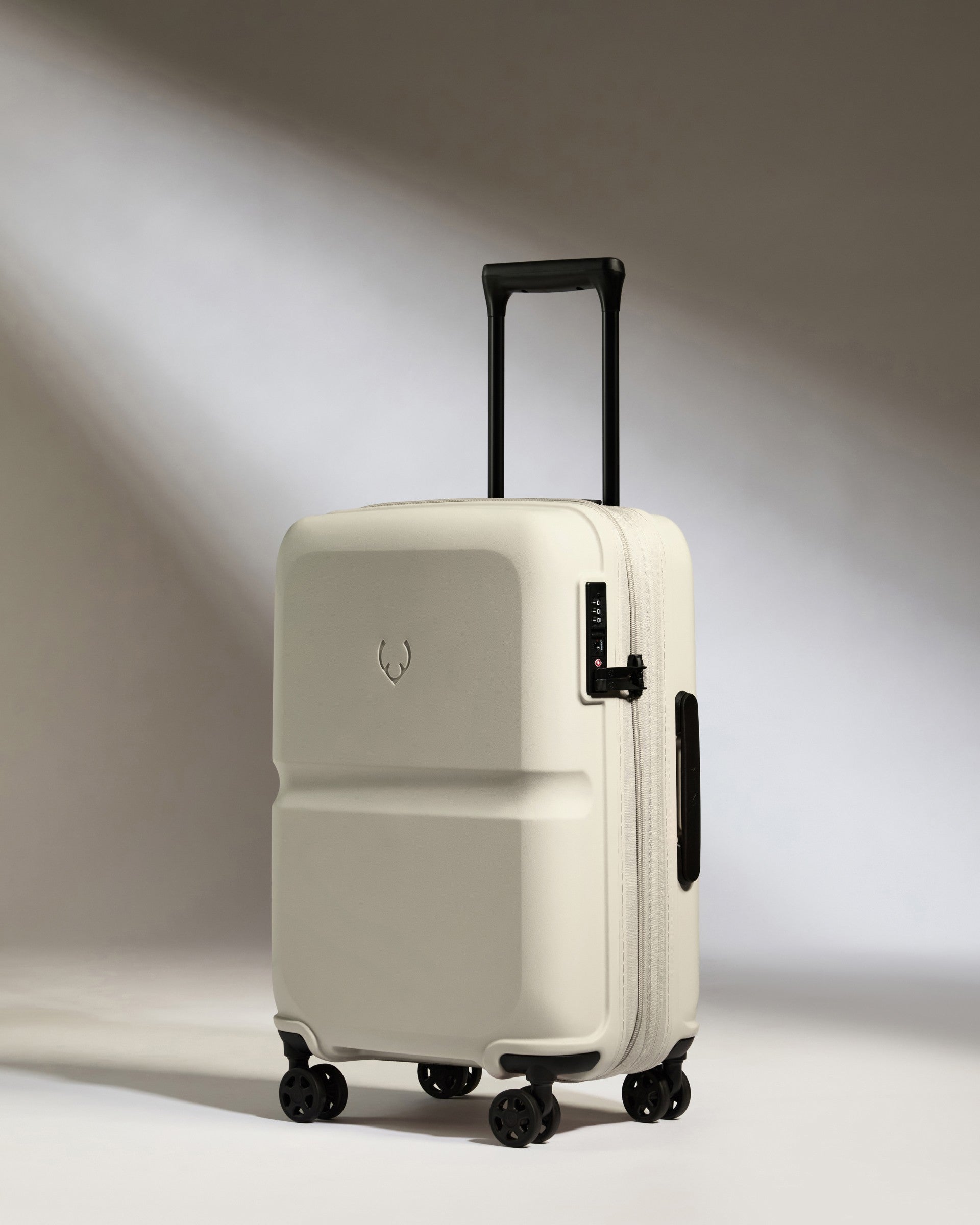 Expandable Carry on Luggage in Taupe Single Stripe