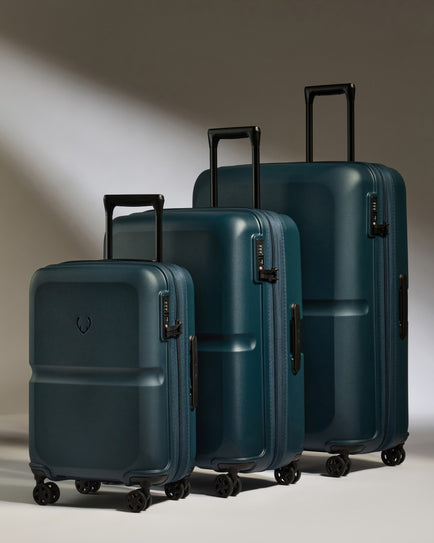 Expandable Carry-on Luggage Set in Indigo Blue - Single Stripe