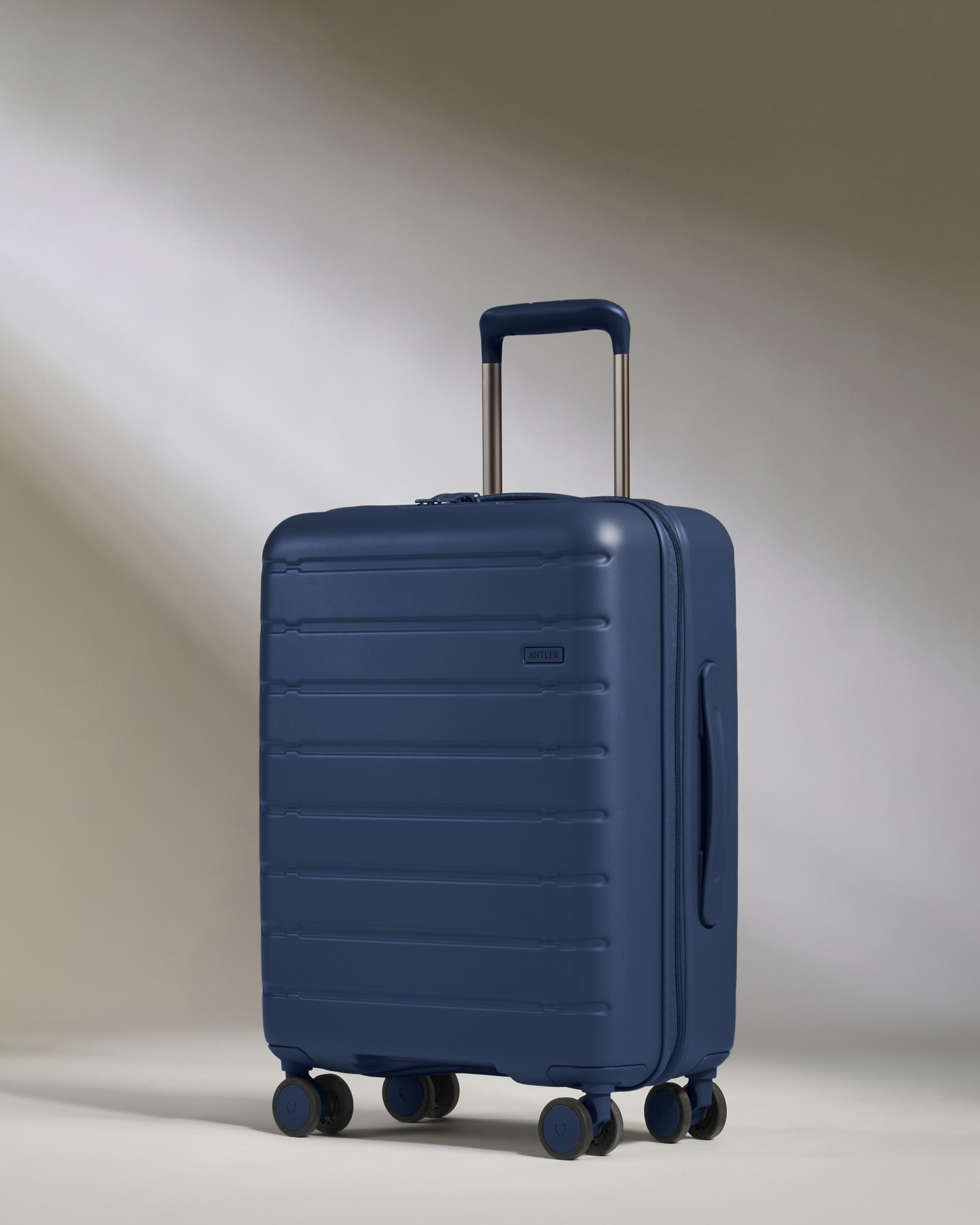 Blue hard case luggage on sale