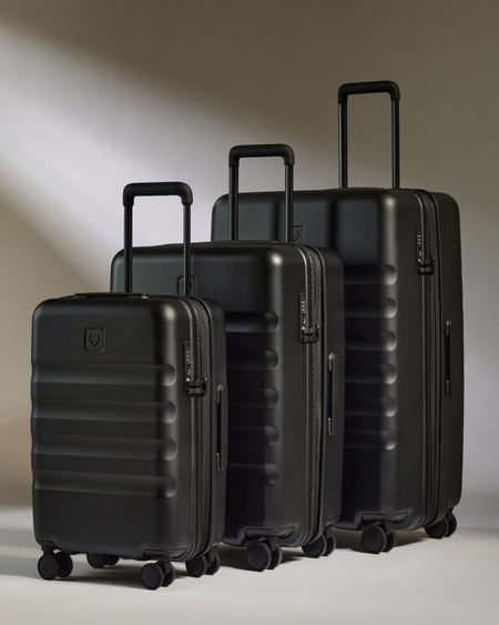 Expandable Carry-on Luggage Set in Black - Icon Stripe