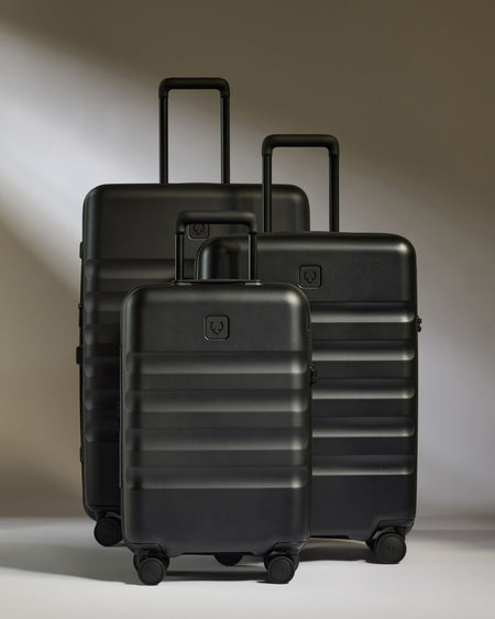 Expandable Carry-on Luggage Set in Black - Icon Stripe