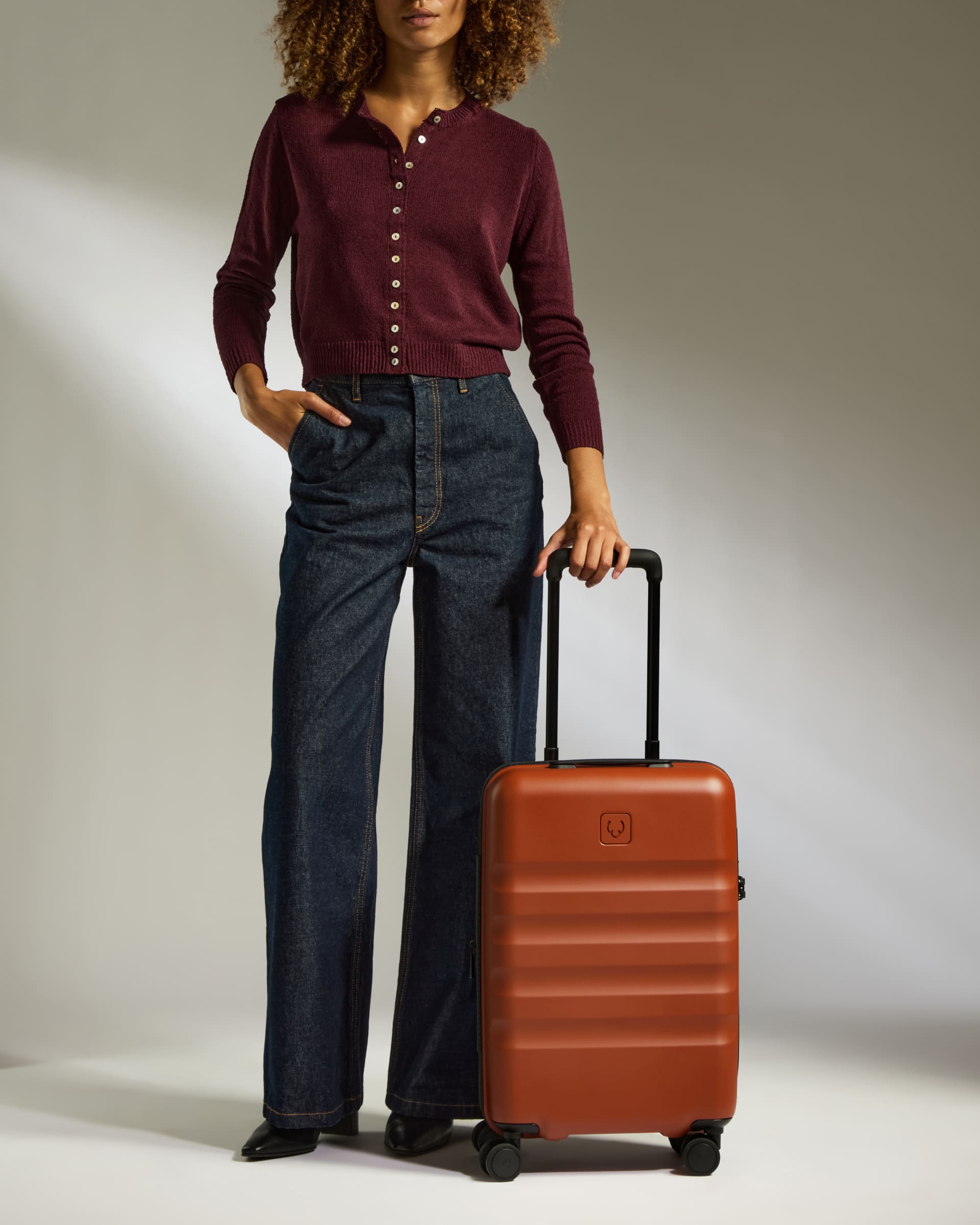 Expandable Carry on Luggage in Maple Red Icon Stripe