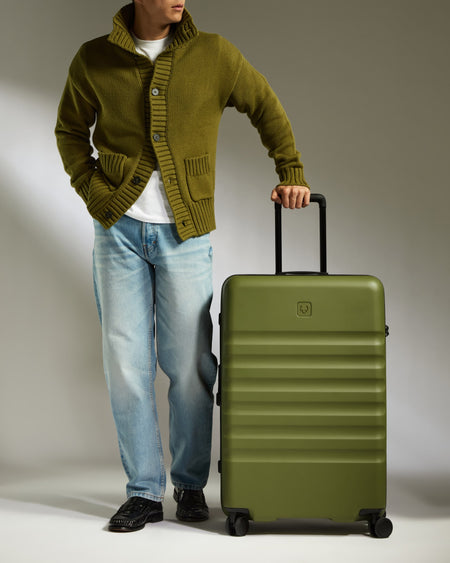 Large Luggage in Fern Green - Icon Stripe