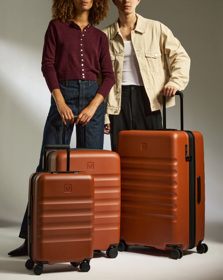 Expandable Carry-on Luggage Set in Maple Red - Icon Stripe