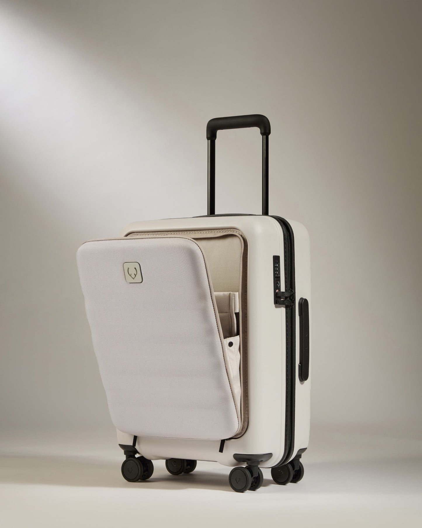 Carry-on with Pocket Luggage in Taupe - Icon Stripe