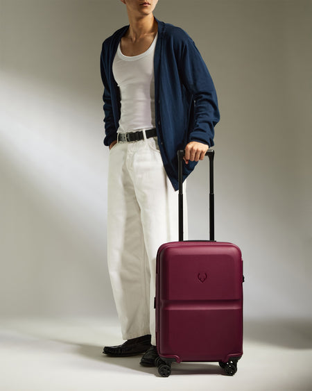 Expandable Carry-on Luggage in Heather Purple - Single Stripe