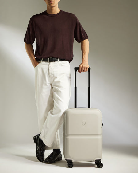 Expandable Carry-on Luggage in Taupe - Single Stripe