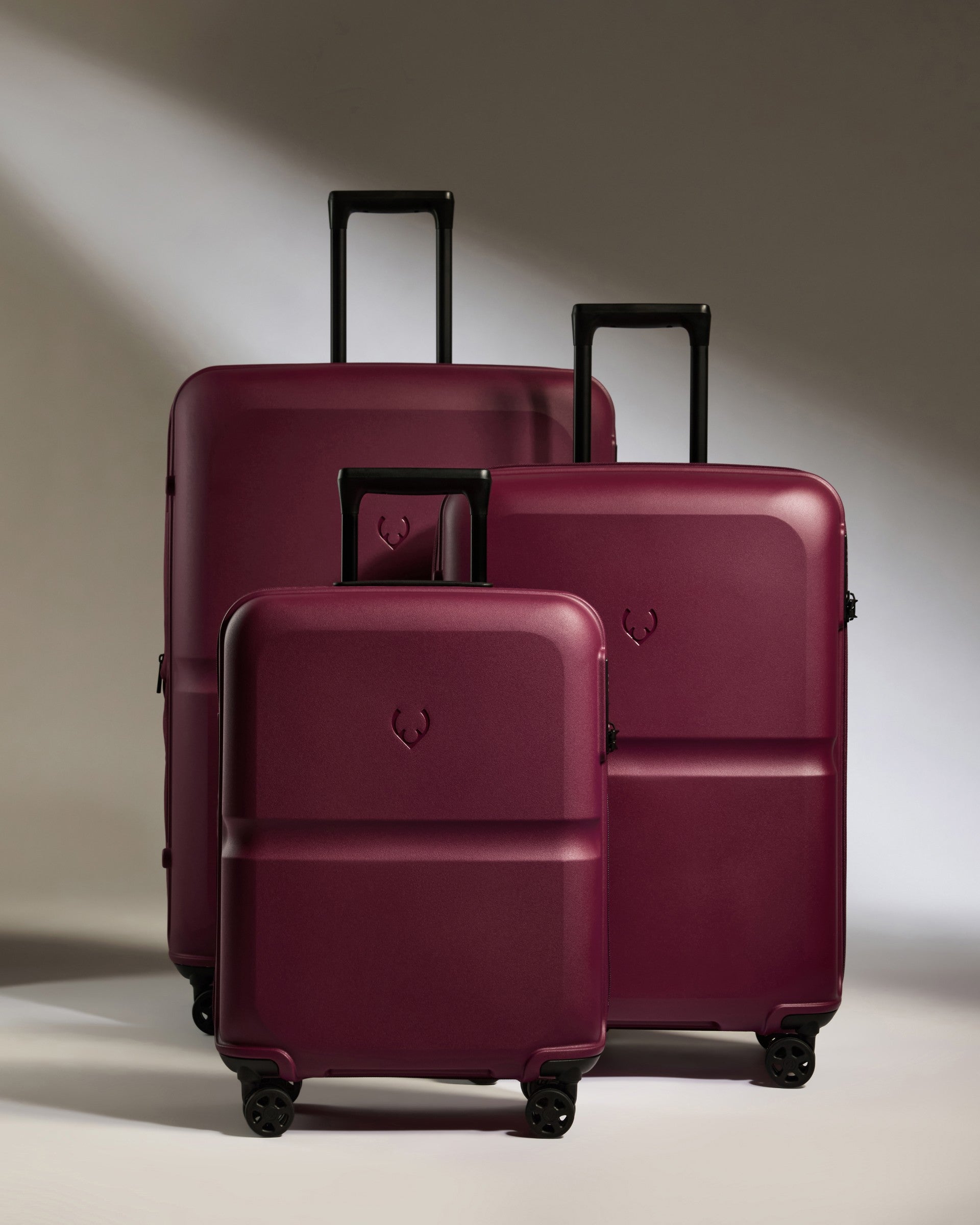 Expandable Carry on Luggage Set in Heather Purple Single Stripe