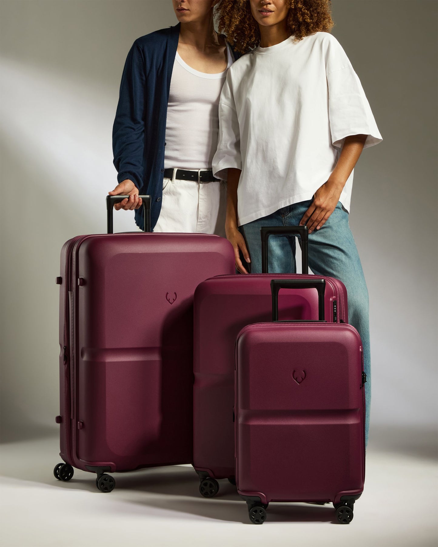 Expandable Carry-on Luggage Set in Heather Purple - Single Stripe