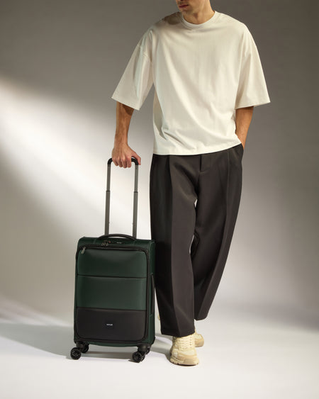 Lightest Carry-on Luggage in Antler Green - Soft Stripe