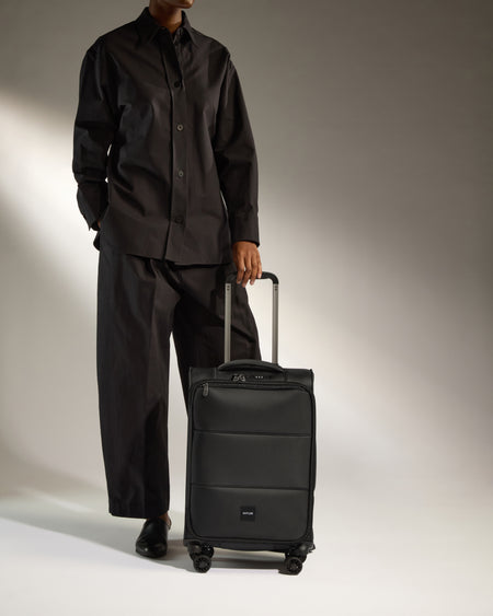 Lightest Carry-on Luggage in Black - Soft Stripe