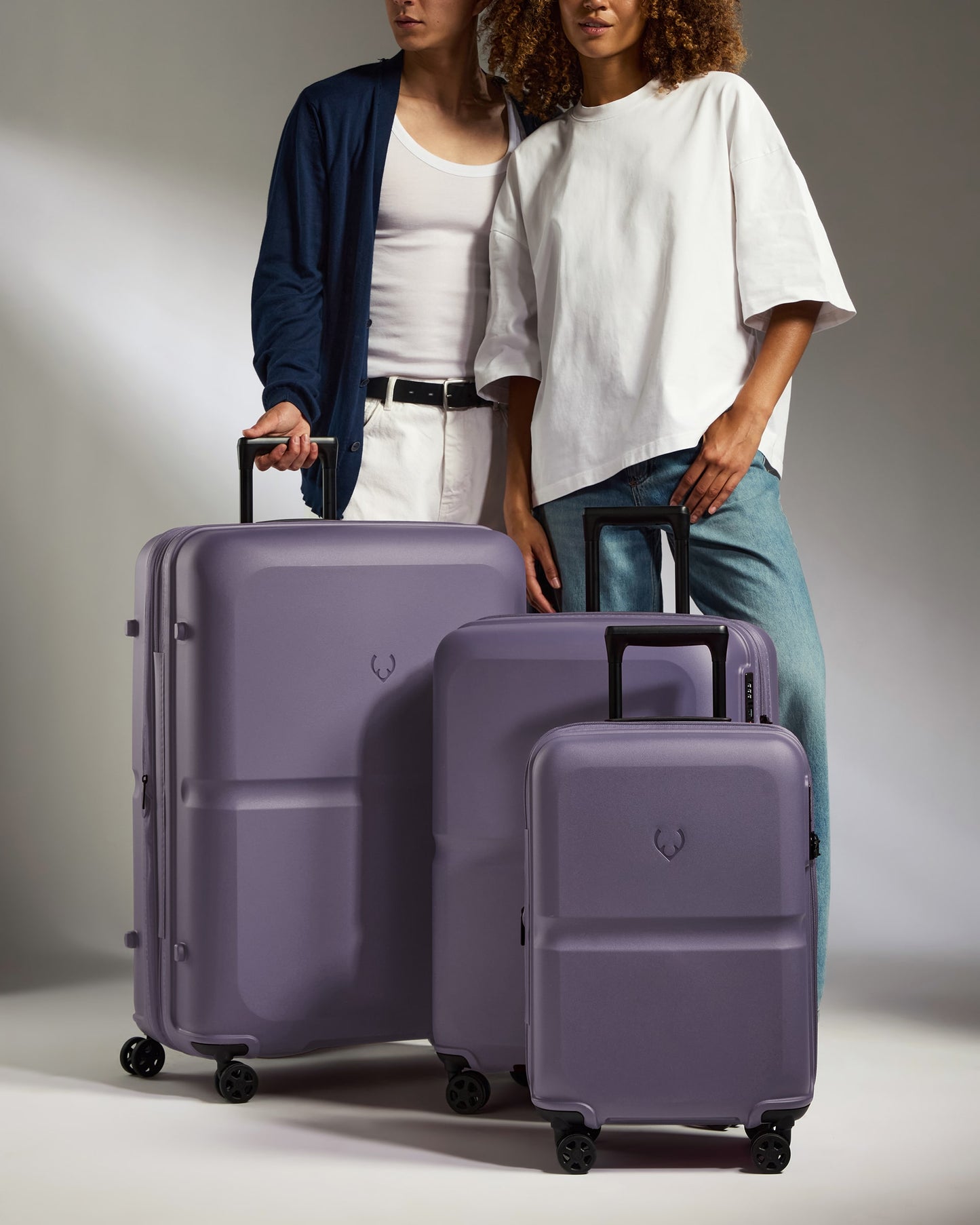 Expandable Carry-on Luggage Set in Thistle Purple - Single Stripe