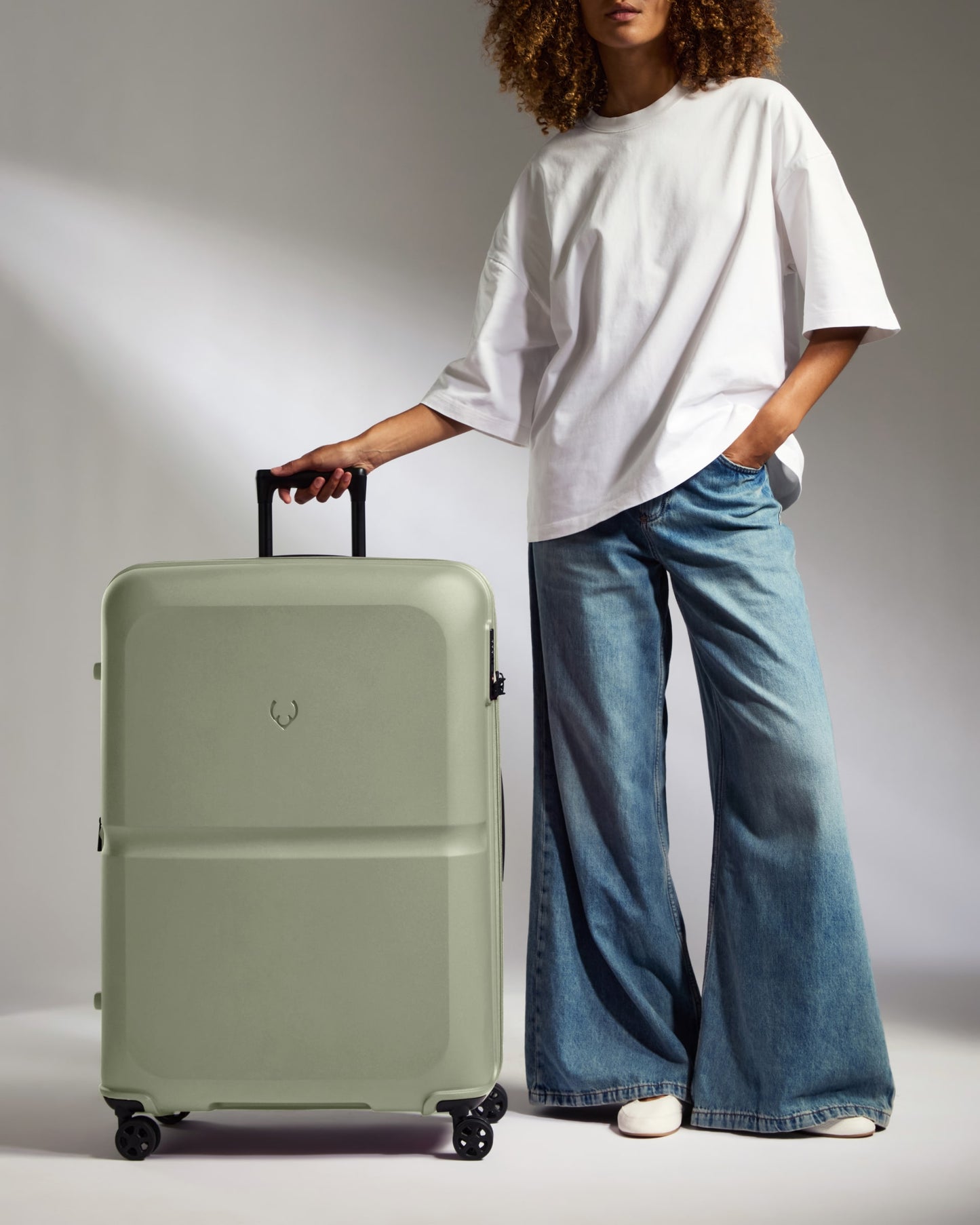 Large Luggage in Clover Green - Single Stripe