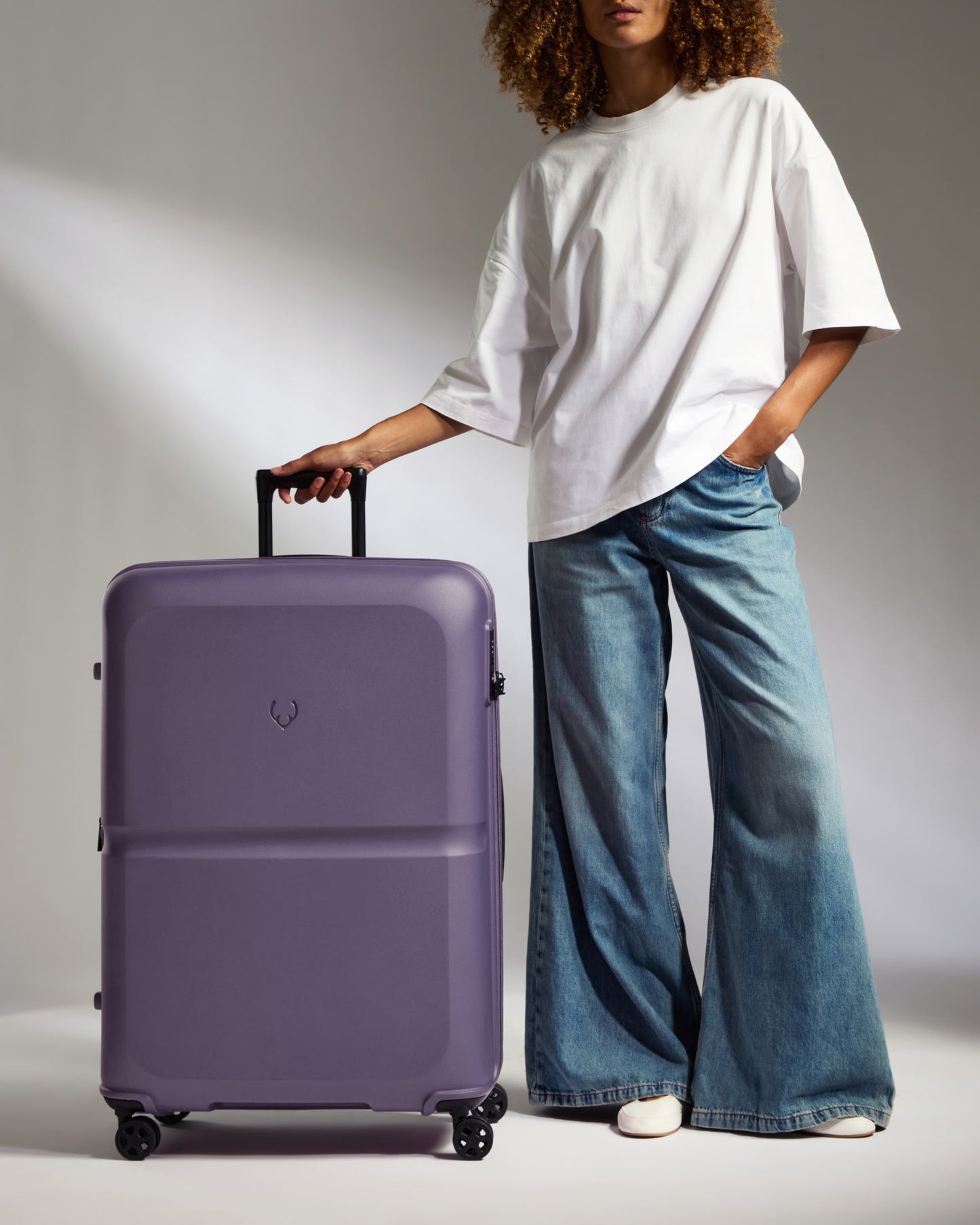 Large Luggage in Thistle Purple - Single Stripe