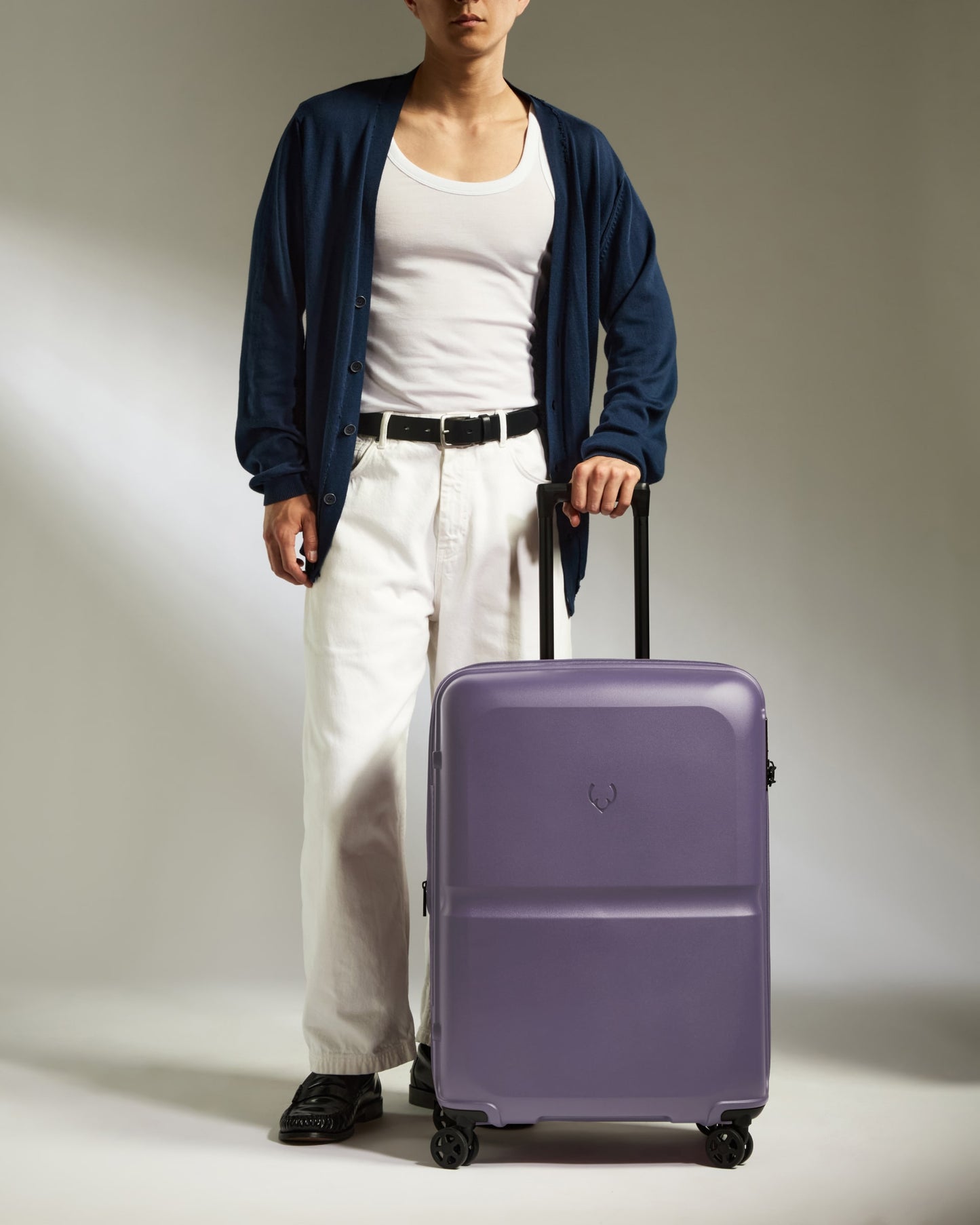 Medium Luggage in Thistle Purple - Single Stripe