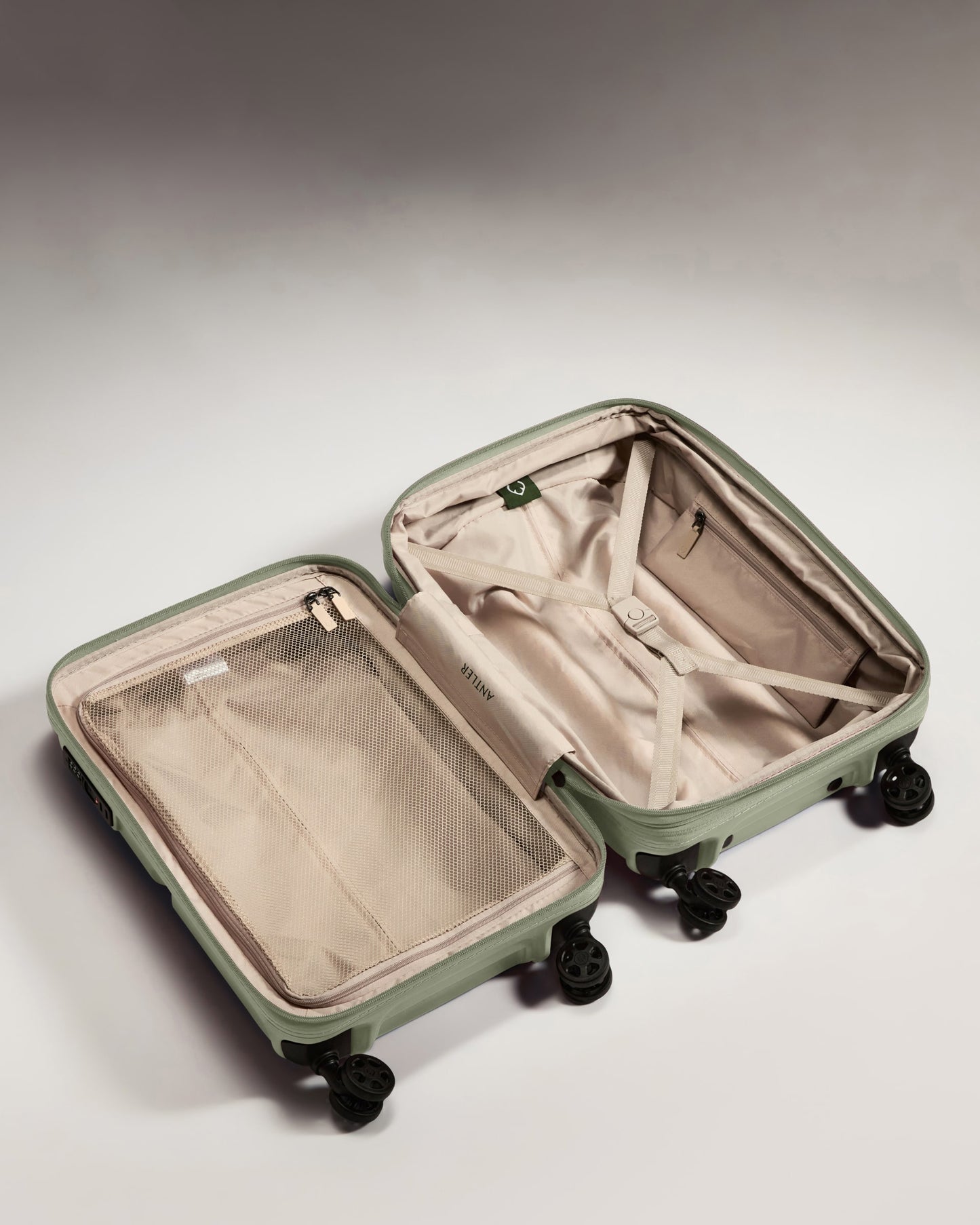 Expandable Carry-on Luggage in Clover Green - Single Stripe