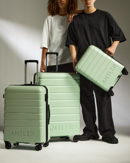 Expandable Carry-on Luggage Set in Aspen Green - Logo