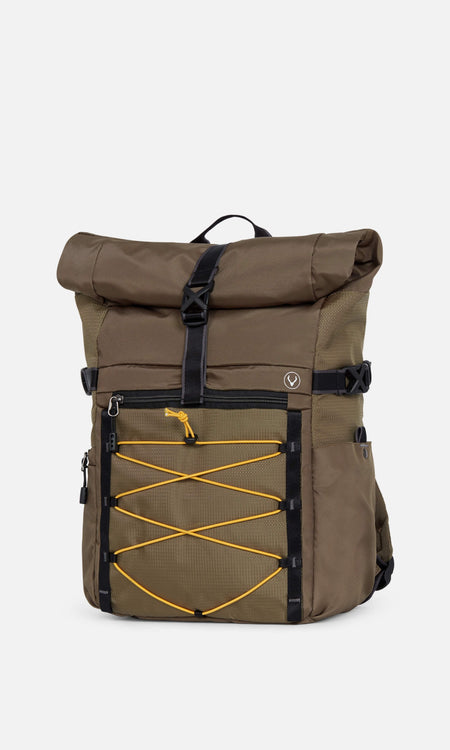 Bamburgh Roll Top Backpack in Khaki